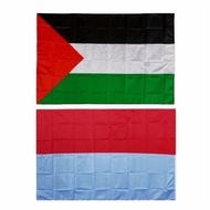[Small Palestine Flag Size 1.5 X 2.5 Meters and Indonesian Flag Ht-12