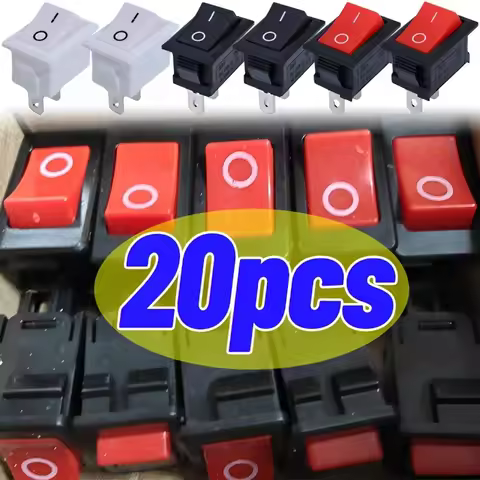 20/5Pcs Push Button Switch 21x15mm SPST 2Pin 6A 250V KCD11 Snap-in on/Off Rocker Switch 21MM*15MM Bl