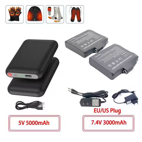 Winter Heated Socks Batteries 7.4V 3000mah 5V 5000mah Li-Polymer Battery Packs For Warm Gloves Cloth