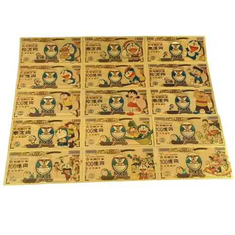 Japanese Anime Doraemon Cute Gold Banknote Hobby Collectibles Character Noby Doraemon Big G Children
