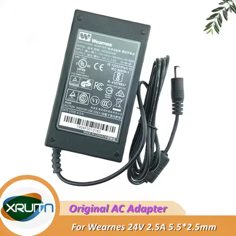 Original Wearnes WDS060240 24V 2.5A 60W Switching Adapter For GODEX Printer Power Supply Charger 5.5