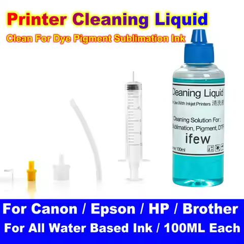 100ML Inkjet Printer Head Cleaning Kit Compatible With Epson Hp Brother Canon Nozzle & Printhead Cle