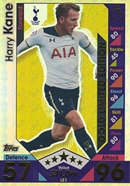 Topps Match Attax 2016/2017 Harry Kane Gold Limited Edition 16/17 Trading Cards