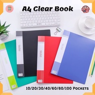 [READY STOCK] A4 Size Clear Book (10/20/30/40/60/80/100 Pockets)