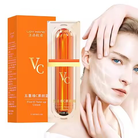 Vitamin C Face Cream Whitening Five VC Tone Up Cream Moisturizer Anti Aging Pimple Wrinkle Spots Rem