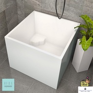 *PRE-ORDER*HERA Bathtub 1010 | Square Portable HDB Bathtub With Seat