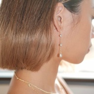 Anna 純銀淡水珍珠星落耳環・金/銀・聖誕禮盒・客製化禮物