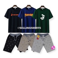 PAKET HEMAT 100RB DAPAT 3 KAOS 3 CELANA PENDEK PRIA | PAKET SETELAN PRIA BEST SELLER | PAKET KAOS DA