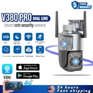 PROMO⭐ CCTV V380 PRO Dual Lens 2MP 1296p Outdoor Weatherproof Wired Wifi CCTV Camera 360 Degree CCTV