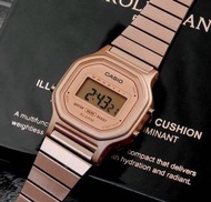 CASIO 卡西歐 熱銷 復古小金錶 方形數位電子錶 (玫瑰金)(女錶) LA-11WR-5A