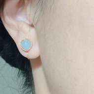 FOX Garden-BELIEVE 獨家款 麻花無痛耳夾 海水藍寶石