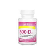 21st Century 600+D3 Calcium & Vitamin D3 Supplement