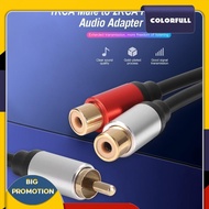 [Colorfull.sg] Metal 1 Male to Dual 2-RCA Female Adapter Stereo Y Adapter Splitter Audio Cable