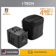 I TECH Universal Travel Adapter All in One International Worldwide Wall Power Travel Adaptor with 3