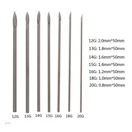 AOTO 10pcs Stainless Steel Body Piercing Needle Sizes 12g 13g 14g 15g 16g 18g 20g