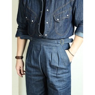 Ami Khaji Gurkha Pants Original Cow High Waist Straight Original Color Denim Jeans Gurkha Military P