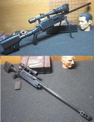 B4兵工裝備 美軍1/6黑色款TAC-50遠距狙擊槍一把(槍機拉柄可拉 ) mini模型
