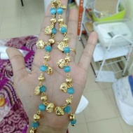 🔥🔥24K Gold plated Bracelet Gelang Tangan Mekah Biji Biru Love🔥🔥