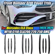 Front Fog Lamp Grill Grille Covers Stickers Canard Splitter Body Kit Tuning For Mercedes Benz CLA C1