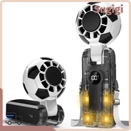 SUGIGMY Mini Handheld Fan, USB Rechargeable Soccer-Shaped Handheld Turbo Fan,  5 Gear Wind 3600mAh B