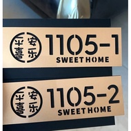 No-Drill Adhesive Tape Installation Acrylic Customised Unit Sign door sign  door unit number house u