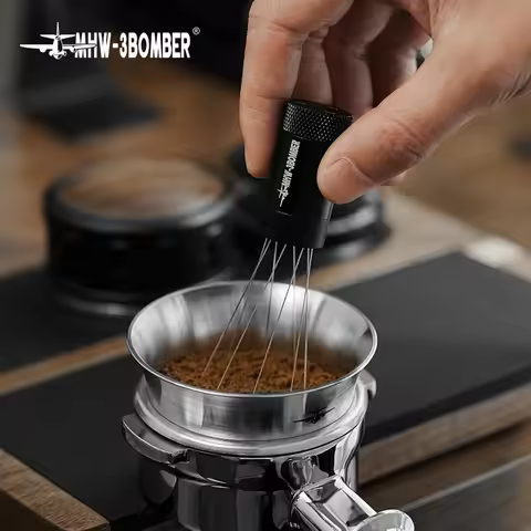 MHW-3BOMBER Espresso Coffee Dosing Funnel Compatible 51/53/54/58mm Portafilter Stainless Steel Coffe