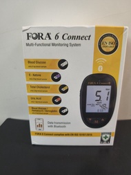FORA福爾6合1 E世代血糖機(藍牙版) 尿酸/血糖/血比容/血紅蛋白/血酮/膽固醇 Fora 6 Connect