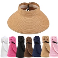Women Summer Packable Wide Brim Straw Hat UV Protection Cap Beach Travel Bonnet
