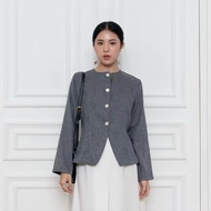 KEMEJA Ailee - Formal Long Sleeve Shirt Semi Wool Shirt Long Sleeve Top Korean Style Teenage Blazer 