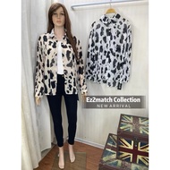 Ez2match~Chic Dalmatian Print Blouse - Effortless Style Blaus Bercorak Dalmatian kemeja butang