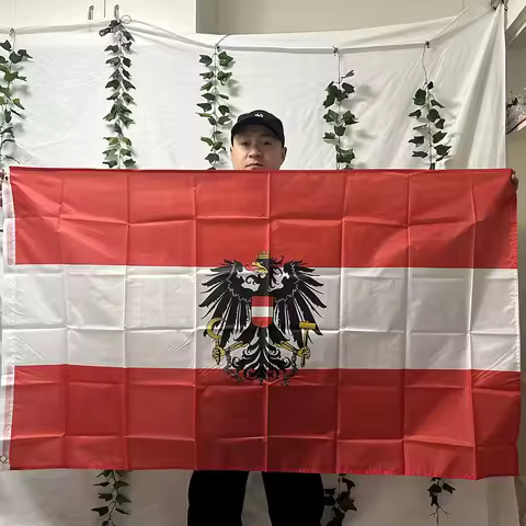 TIKI FLAG Austria Eagle National Flags 90*150cm polyester Banners with Coat of Arms Austrian Emblem 