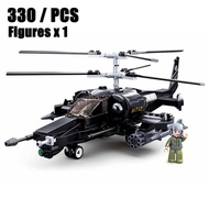 Sluban WW2 Military Russia Air Weapon Mi-24S Attack Helicopters Hind Model Building Blocks Fighter B