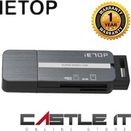 iETOP C3-03 USB 3.0 Dual Slot SD TF Memory Card Reader for PC Mac Laptop Grey Silver CR119GY CR119SR