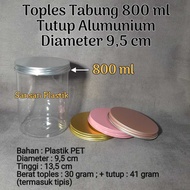 800 Tube Jar Aluminum LidML 9.5cm Diameter 800ml Cylinder Jar/ 800 Plastic Jar/ 9.5cm Aluminum LidML