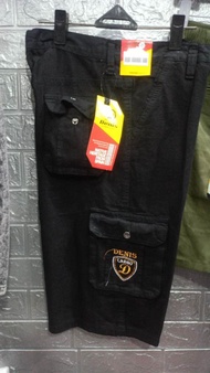 Celana Cargo bawah lutut / Celana Pendek Kempol Denim Bahan Semi Jeans Premium