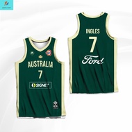 sports wear Custom name-AUSTRALIA BASKETBALL FIBA WC 2023 MILLS GIDDEY GREEN INGLES THYBULLE DARK FU