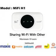 Moden Portable Mifi H1 4G LTE Modified Unlock Bypass Sim Package Unlimited Hotspot Internet All Telco Sim 3600mah