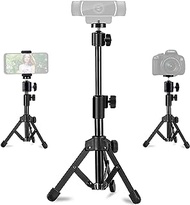 Webcam Tripod Stand Extendable Desktops Tripod for Camera/Phone/Webcam, Desk Tripod Webcam Mount Holder Compatible with Logitech Stream Webcam C925e C922x C922 C930e C930 C920 C615 /iPhone/Ring Light
