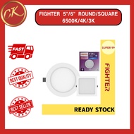FIGHTER LED Downlight Ultra Slim LED Recess Downlight Round / Square Lampu LED Downlight (4-6-8inch)