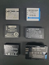 原廠相機電池  Panasonic BCF10E , BCM13E , OLYMUS LI-70B $60 , 副廠電 Fujifilm NP-50 Battery $25 副廠電 NIKON EN-EL20 $50 ,