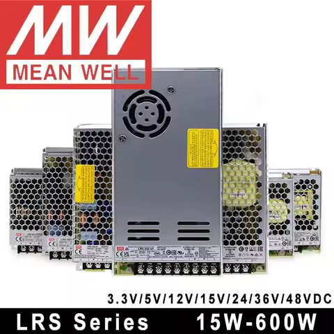 Mean Well RS-15 RS-25 LRS-35 50 75 100 150 200 350 450 600W 5V 12V 15V 24V 36V 48V Single Output Swi
