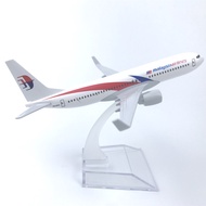 Model Pesawat Aloi 16CM Hadiah Penerbangan Malaysia 737 Boeing 737 Produk Popular Luar Negara