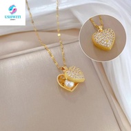 MLINX Oyster Necklace, Elegant Unique Peach Heart  Necklace, New Fashionable Stainless Steel Versati