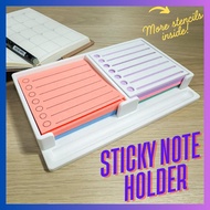 Sticky Note Holder with Pen Slot & Stencil Set – For To-Do Lists, Journaling & Study Time