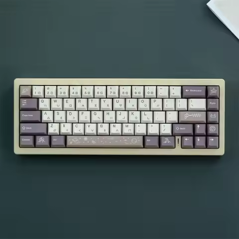 129 Keys Moonstar keycaps Cherry Profile Dye Sublimation Brown Blue PBT Keycap For MX Mechanical Key