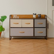 【ikloo】和風異材質抽屜收納矮櫃 (收納箱/把手抽屜櫃/麻布收納)