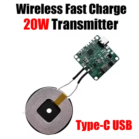 20W Fast Charge Qi Wireless Charging Transmitter Module TYPE-C USB Power 5V 12V + Coil 15W 10W 5W FO