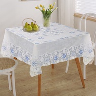 Waterproof, Oil-Resistant, Stain-Resistant, Square-Shaped PVC Tablecloth for Dining Table or Coffee 
