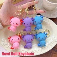 Lovely Axolotl Charm Key Chain - Pink Blue Salamander PVC Pendant Keyring - Fashion Animal Ornaments