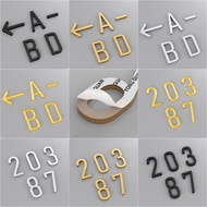 4.4x10cm Customized 3D Gold Letter and Number Door Logo - Self Adhesive Unit Number Plate for HDB/Ap